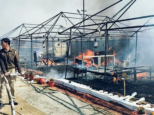 Fire in Mahakumbh Iskcon Kitchen